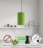6-Inch Green Texture Fabric Cylinder Pendant Light