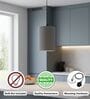 6-Inch Grey Fabric Cylinder Pendant Light