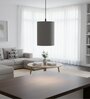 6-Inch Grey Fabric Cylinder Pendant Light