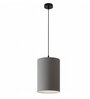6-Inch Grey Fabric Cylinder Pendant Light, Modern Hanging Ceiling Lamp