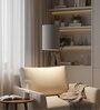 6-Inch Grey Fabric Cylinder Pendant Light, Modern Hanging Ceiling Lamp