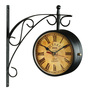 Black Metal Analog Railway Clock