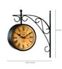 Black Metal Analog Railway Clock