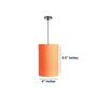 6-Inch Orange Fabric Cylinder Pendant Light