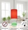 6-Inch Orange Fabric Cylinder Pendant Light