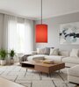 6-Inch Orange Fabric Cylinder Pendant Light