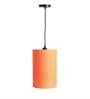 6-Inch Orange Fabric Cylinder Pendant Light, Modern Hanging Ceiling Lamp