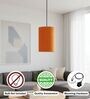 6-Inch Orange Texture Fabric Cylinder Pendant Light