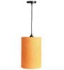 6-Inch Orange Texture Fabric Cylinder Pendant Light, Modern Hanging Ceiling Lamp