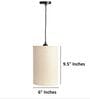 6-Inch Premium Jute Fabric Cylinder Pendant Light, Modern Hanging Ceiling Lamp