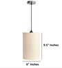 6-Inch Premium Jute Fabric Cylinder Pendant Light