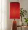 6-Inch Red Fabric Cylinder Lampshade