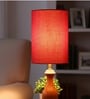 6-Inch Red Fabric Cylinder Lampshade