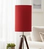 6-Inch Red Fabric Cylinder Lampshade