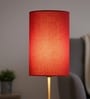 6-Inch Red Fabric Cylinder Lampshade
