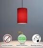 6-Inch Red Fabric Cylinder Pendant Light