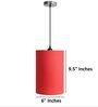 6-Inch Red Fabric Cylinder Pendant Light