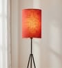 6-Inch Red Texture Fabric Cylinder Lampshade