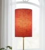 6-Inch Red Texture Fabric Cylinder Lampshade