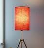 6-Inch Red Texture Fabric Cylinder Lampshade