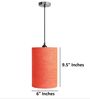 6-Inch Red Texture Fabric Cylinder Pendant Light