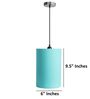6-Inch Teal Fabric Cylinder Pendant Light
