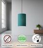 6-Inch Teal Fabric Cylinder Pendant Light