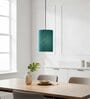 6-Inch Teal Fabric Cylinder Pendant Light, Modern Hanging Ceiling Lamp