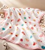 Cream 6-Layer Baby Muslin Blanket Organic Cotton ice-cream and popsicle Print