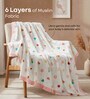 Cream 6-Layer Baby Muslin Blanket Organic Cotton ice-cream and popsicle Print