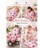 Pink 6-Layer Baby Muslin Blanket Organic Cotton Strawberry Print