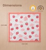Pink 6-Layer Baby Muslin Blanket Organic Cotton Strawberry Print