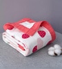 Pink 6-Layer Baby Muslin Blanket Organic Cotton Strawberry Print