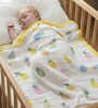 Yellow 6-Layer Baby Muslin Cotton Blanket Pineapple Print