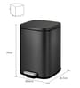 6 Litre Black Stainless Steel Dustbin