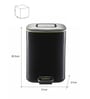6 Litre Black Stainless Steel Dustbin