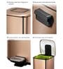 6 Litre Copper Stainless Steel Dustbin