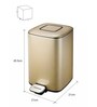 6 Litre Gold Stainless Steel Dustbin