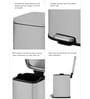 6 Litre Grey Stainless Steel Dustbin