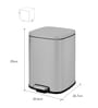 6 Litre Grey Stainless Steel Dustbin