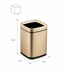 Golden 6 Ltr Stainless Steel Open Dustbin