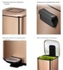 6 ltrs Fingerprint Resistant Step Dustbin