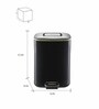 Black 6 Ltr Stainless Steel Step Dustbin