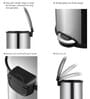 Silver 6 Ltr Stainless Steel Step Dustbin