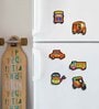 6 Pcs Vehicles Wooden Fridge Magnets