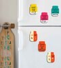 6 Pcs Am Pm Wooden Fridge Magnets