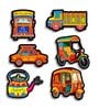 6 Pcs Vehicles Wooden Fridge Magnets