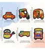 6 Pcs Vehicles Wooden Fridge Magnets