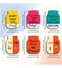 6 Pcs Am Pm Wooden Fridge Magnets