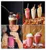 6 Pcs Stainless Steel 2-in-1 Straw Cum Spoons with Cleaning Brush (Golden)